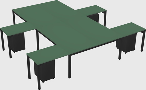 Shared l-shaped desk