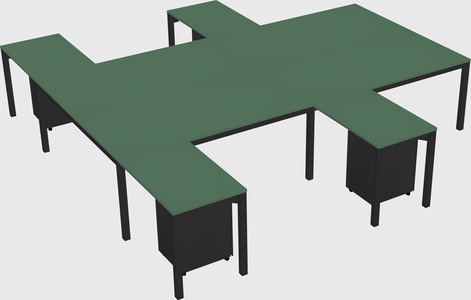 Shared l-shaped desk