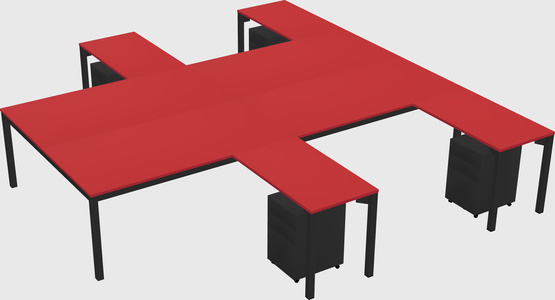 Shared l-shaped desk