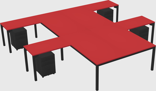 Shared l-shaped desk
