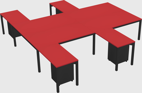 Shared l-shaped desk