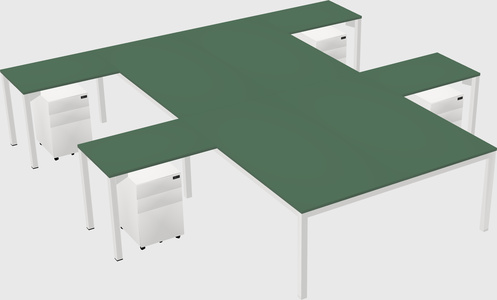 Shared l-shaped desk