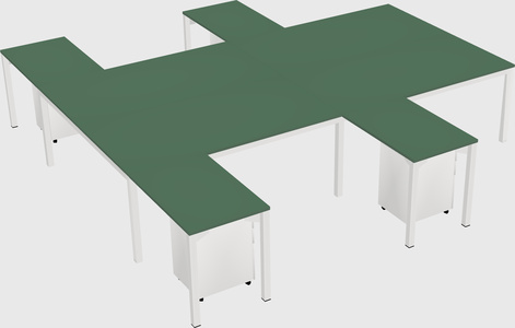 Shared l-shaped desk