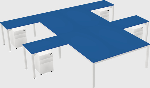 Shared l-shaped desk