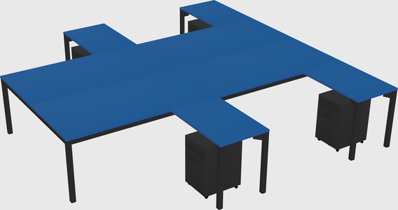 Shared l-shaped desk