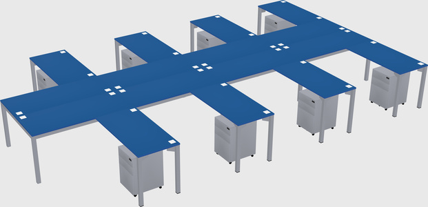 Shared l-shaped desk
