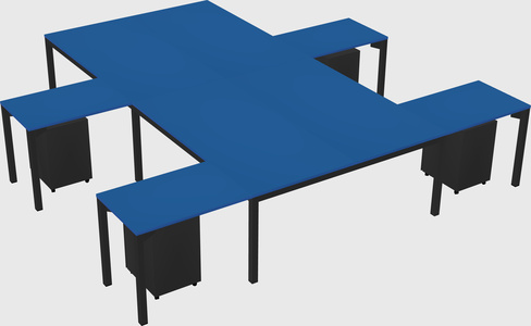 Shared l-shaped desk