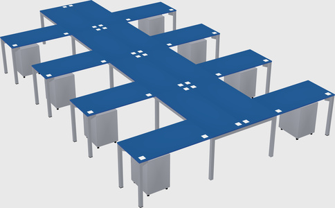 Shared l-shaped desk