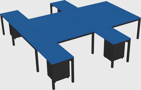 Shared l-shaped desk