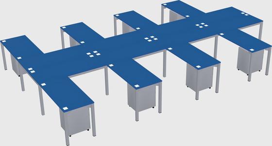 Shared l-shaped desk