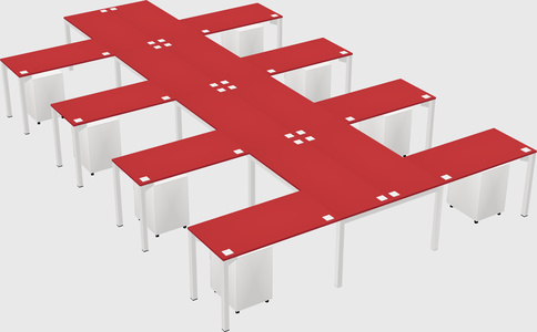 Shared l-shaped desk