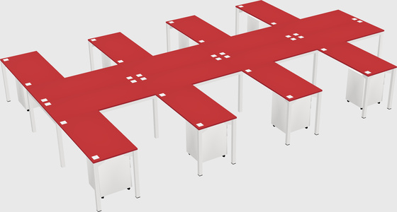 Shared l-shaped desk