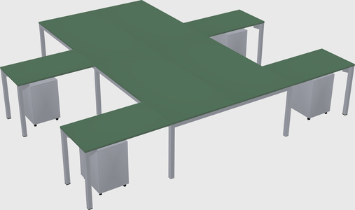 Shared l-shaped desk