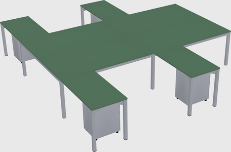Shared l-shaped desk
