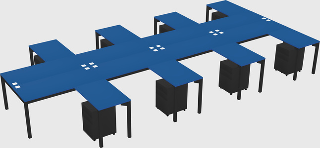 Shared l-shaped desk