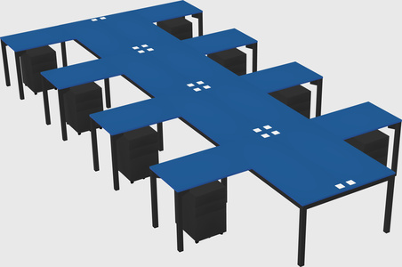 Shared l-shaped desk