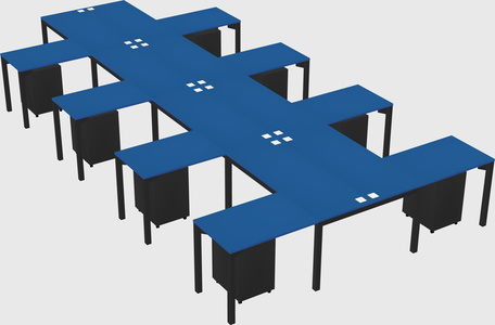 Shared l-shaped desk