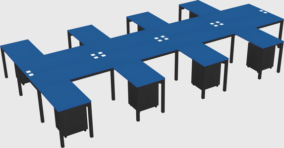 Shared l-shaped desk