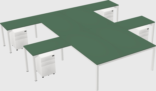 Shared l-shaped desk