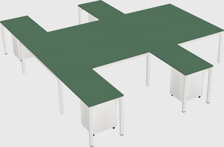 Shared l-shaped desk