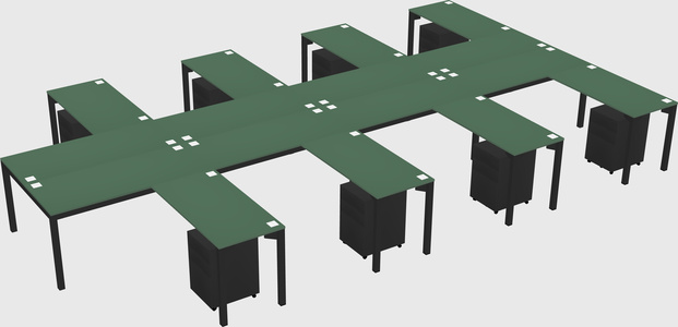 Shared l-shaped desk