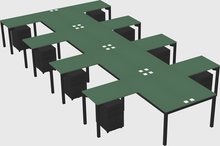 Shared l-shaped desk