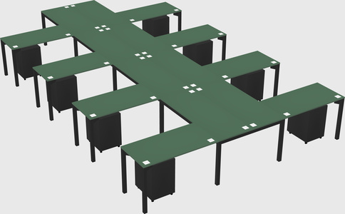 Shared l-shaped desk