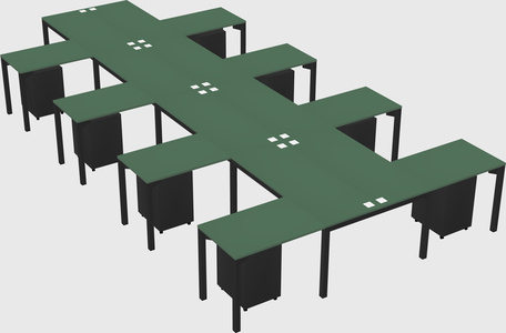 Shared l-shaped desk