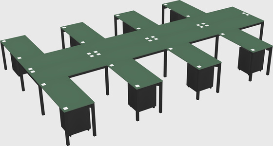 Shared l-shaped desk