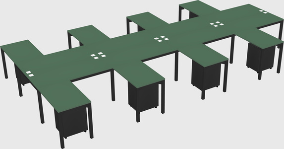 Shared l-shaped desk
