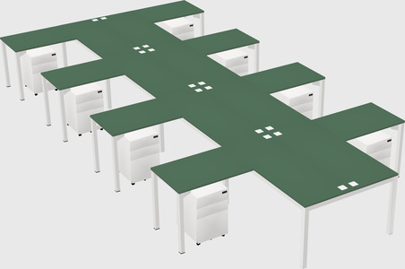 Shared l-shaped desk