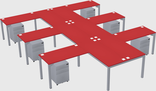 Shared l-shaped desk