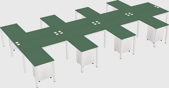 Shared l-shaped desk