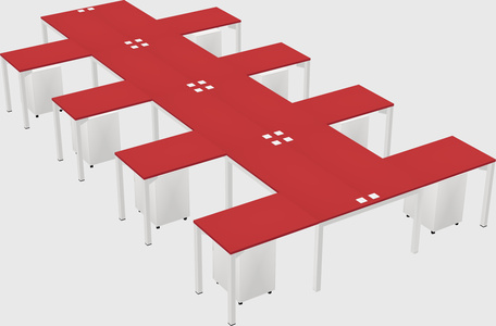 Shared l-shaped desk
