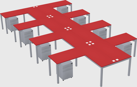 Shared l-shaped desk