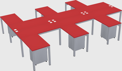 Shared l-shaped desk