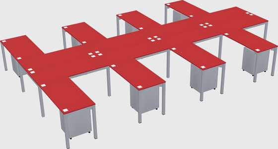 Shared l-shaped desk