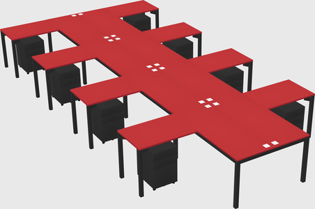 Shared l-shaped desk