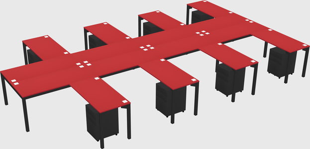 Shared l-shaped desk
