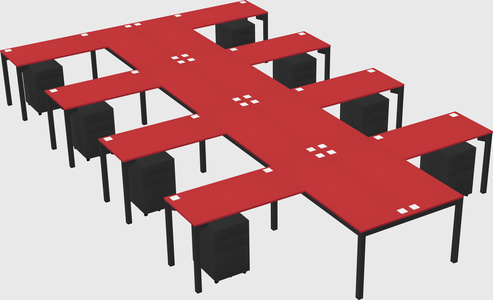 Shared l-shaped desk