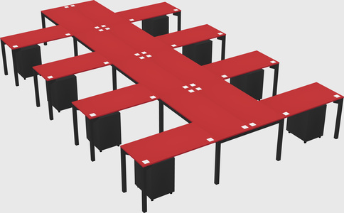 Shared l-shaped desk