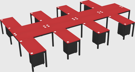 Shared l-shaped desk