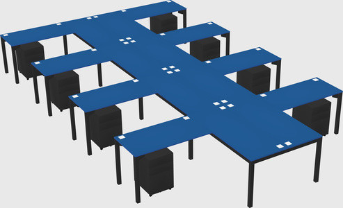 Shared l-shaped desk