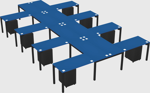 Shared l-shaped desk