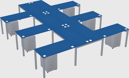 Shared l-shaped desk
