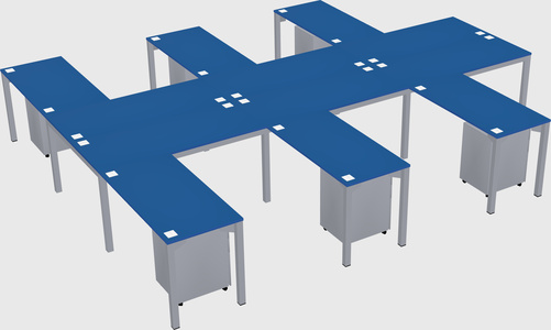Shared l-shaped desk