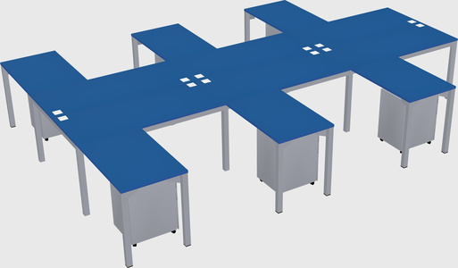 Shared l-shaped desk