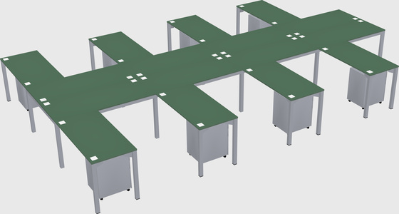 Shared l-shaped desk
