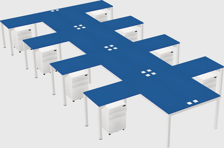 Shared l-shaped desk