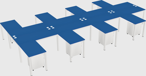 Shared l-shaped desk